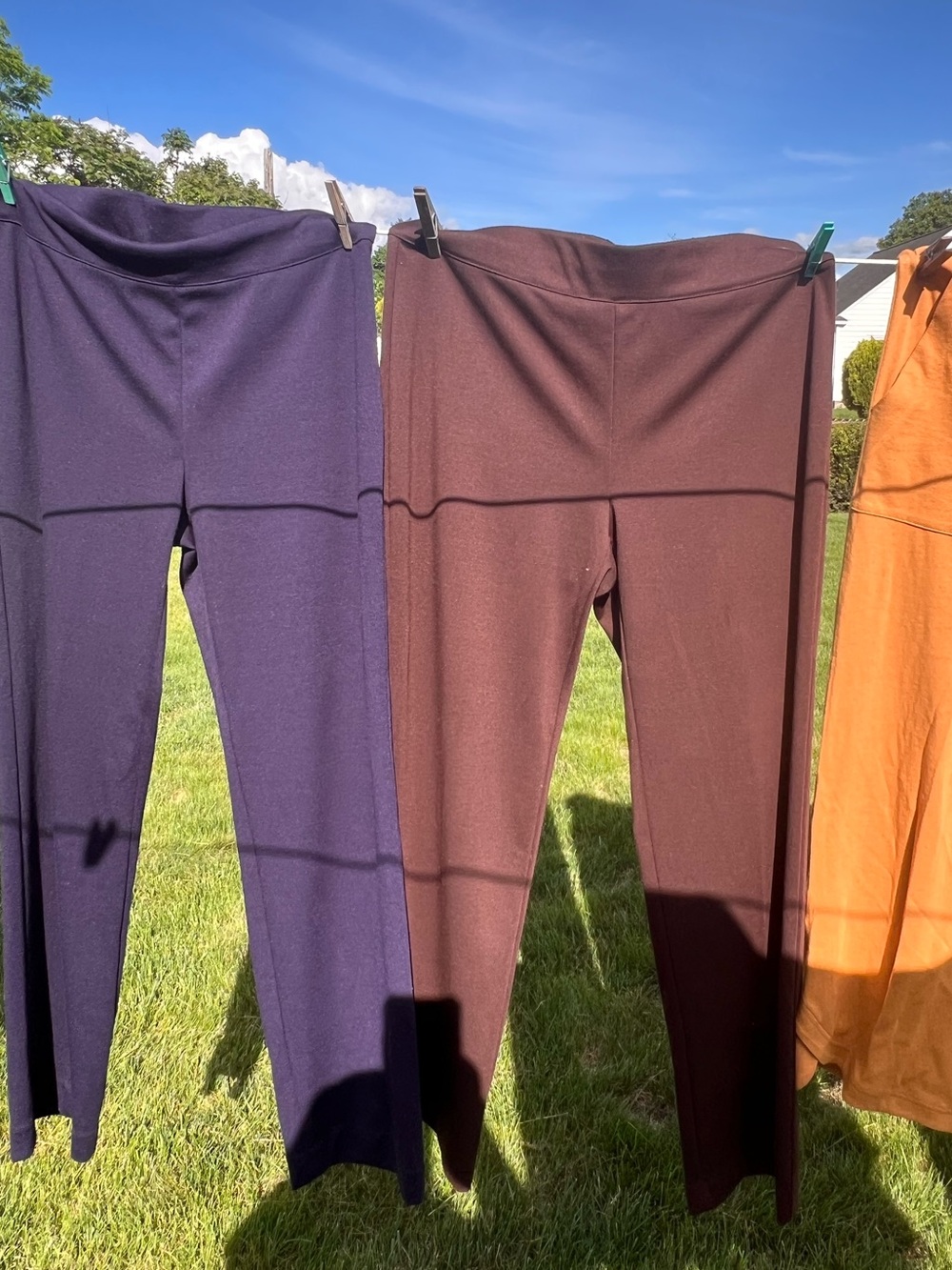 Studio Works LOT (2) Leggings in Purple, Brown/Rust